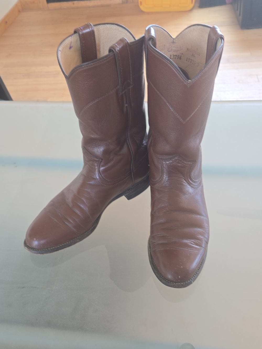 Justin Boots Brown Leather Western Cowboy Boots